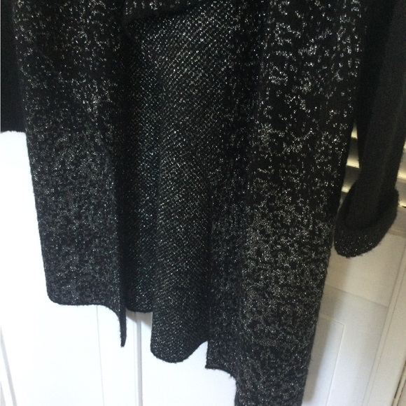 Cherie Bliss Black/Silver Long Cardigan, One Size - Picture 4 of 7